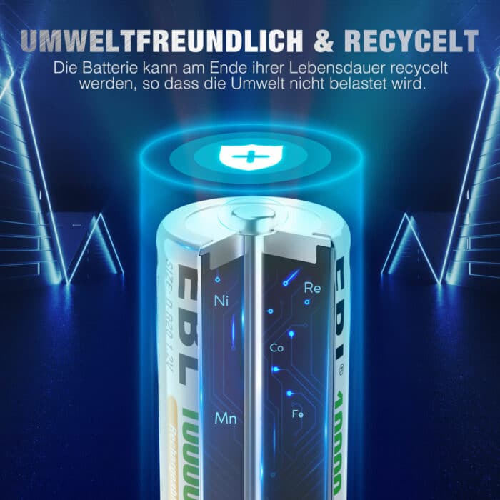 EBL 2 x D 1,2V 10000mAh NIMH – Bild 8