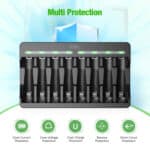 EBL Smart USB Ladegerät mit 8 Slots inkl. 4x AA und 4x AAA Li-ion Akkus – Bild 6