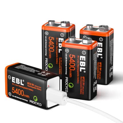 EBL USB 4 x 6F22 9V 600mAh Li-Ion