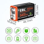 EBL USB 4 x 6F22 9V 600mAh Li-Ion – Bild 9