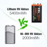 EBL USB 4 x 6F22 9V 600mAh Li-Ion – Bild 6