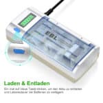 EBL All in One Ladegerät für 4 Akkus vom Typ AA/AAA/C/D/9V – Bild 5
