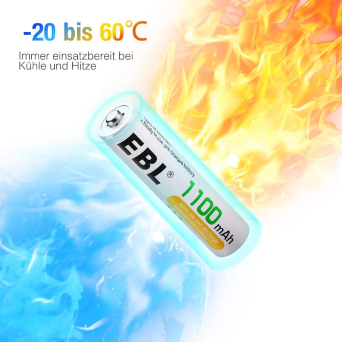 EBL 4 x AAA 1,2V 1100mAh NIMH – Bild 2