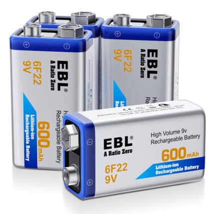 EBL 9V 600mAh Lithium Ion