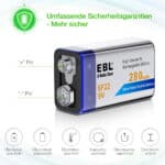 EBL 9V 280mAh NIMH – Bild 6