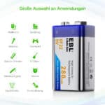 EBL 9V 280mAh NIMH – Bild 3