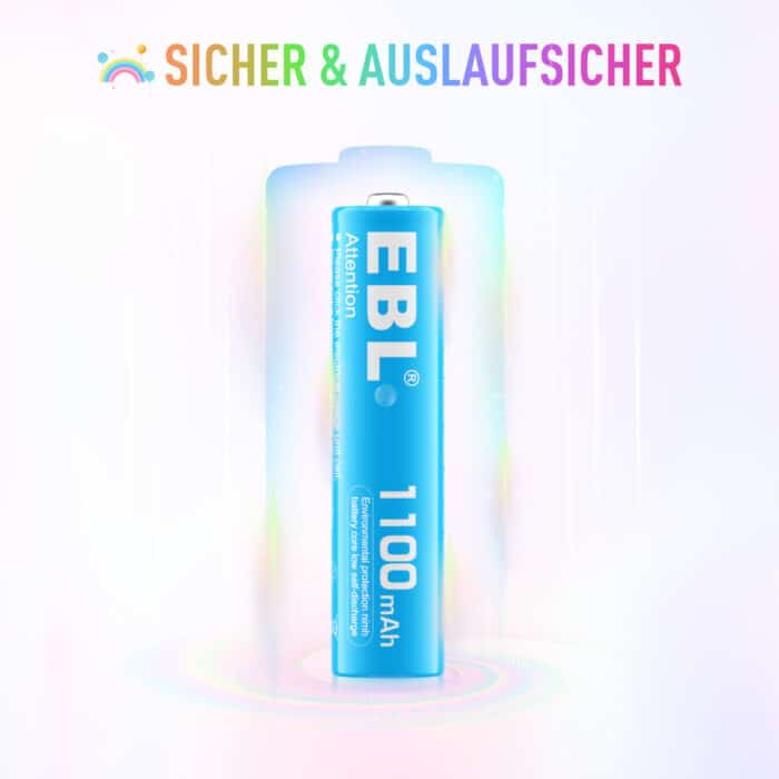 EBL 10 x AAA 1,2V 1100mAh NIMH Color – Bild 7