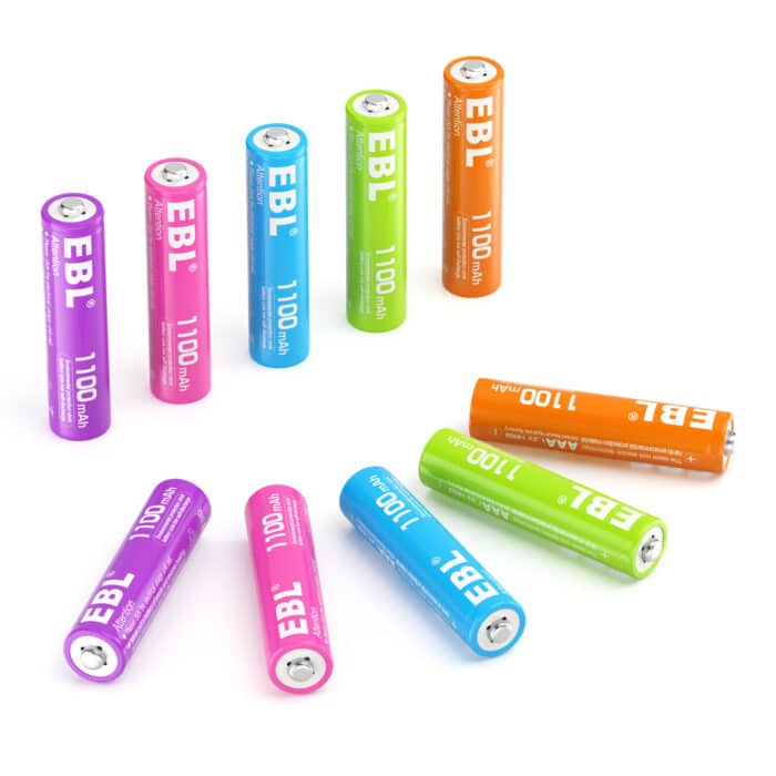EBL 10 x AAA 1,2V 1100mAh NIMH Color – Bild 1