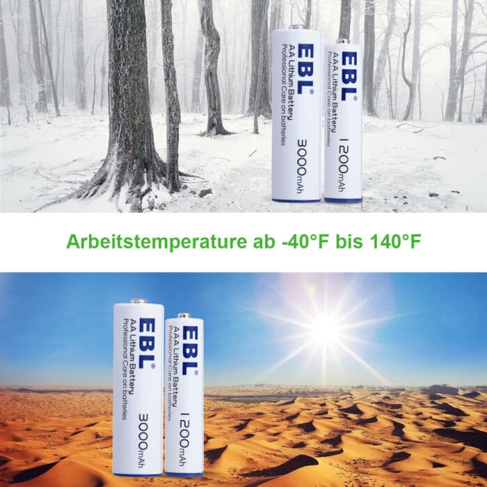 EBL 4x 1.5V 3000mAh AA Lithium Iron Batterien – Bild 9