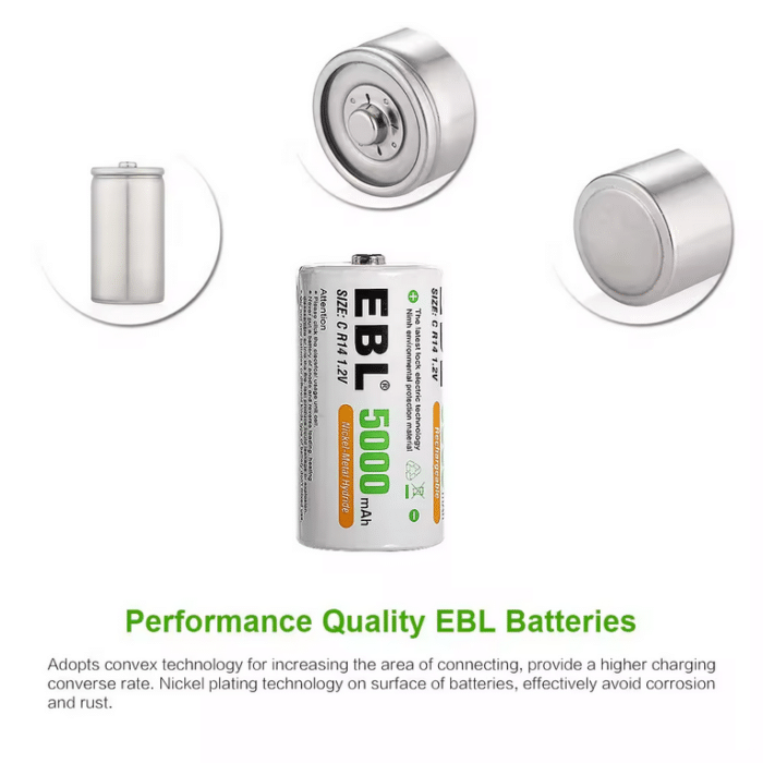 EBL 2 x C 1,2V 5000mAh NIMH – Bild 7