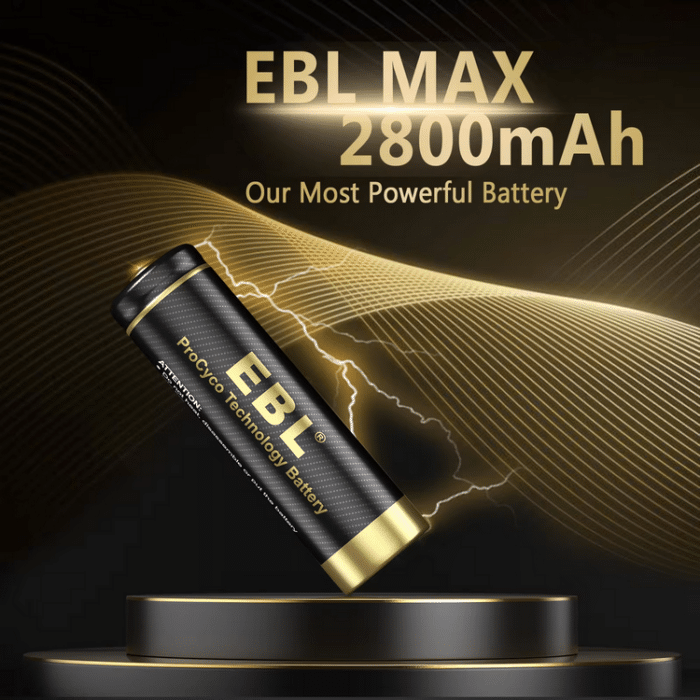 EBL 4 x AA 1,2V 2800mAh NIMH Tech 1200 – Bild 3