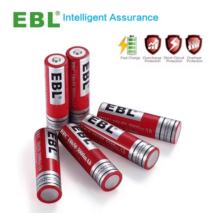 EBL 2 x 18650 3,7V 3000mAh Li-Ion – Bild 7