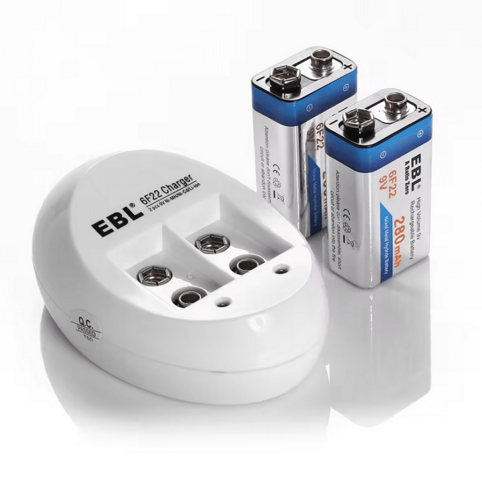 EBL USB Ladegerät für 2 Akkus vom Typ 6F22 9V – Bild 3