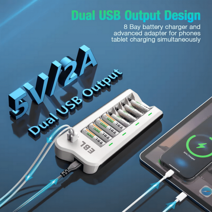 EBL Ladegerät mit 8 Slots für AA / AAA vom Typ Ni-MH / Ni-CD – Bild 9