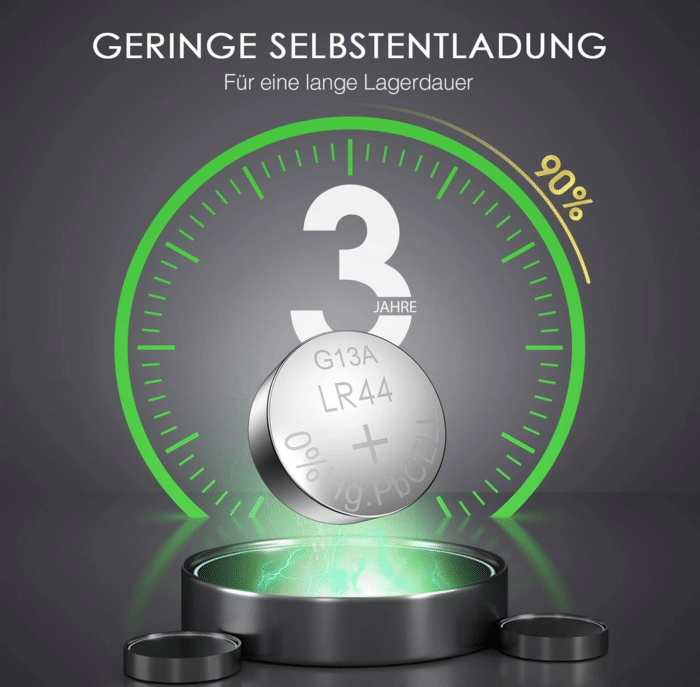 EBL Knopfzelle 40x LR44/AG13 1.5V Alkaline Batterie – Bild 4