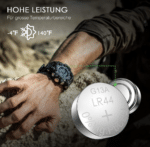 EBL Knopfzelle 40x LR44/AG13 1.5V Alkaline Batterie – Bild 2