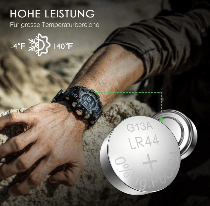 EBL Knopfzelle 40x LR44/AG13 1.5V Alkaline Batterie – Bild 2