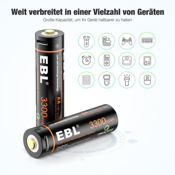 EBL USB 4 x AA 1,5V 2200mAh Li-Ion – Bild 5
