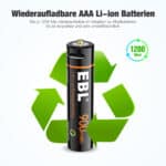 EBL USB 4 x AAA 1,5V 600mAh Li-Ion – Bild 9
