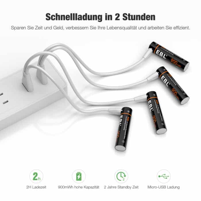 TB-1444 06 EBL USB AAA 600mAh Li-Ion Akkus
