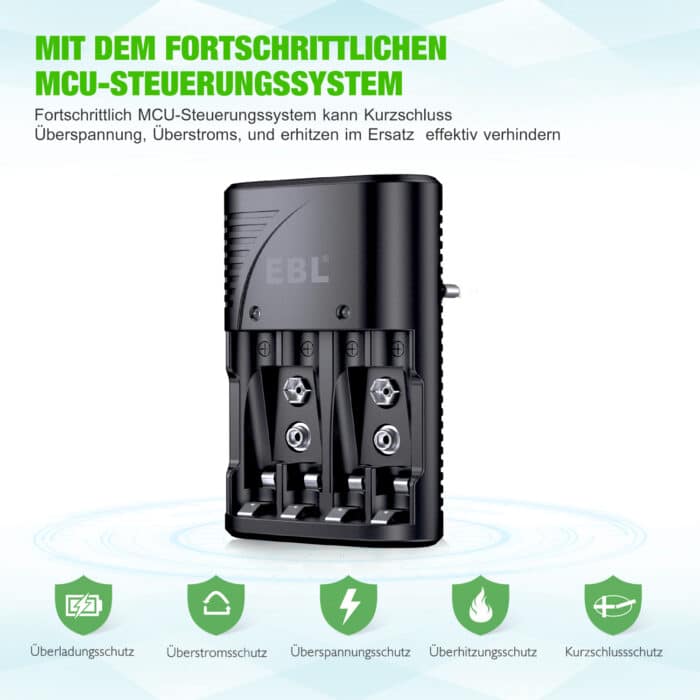 EBL universal Ladegerät für 4x AA/AAA oder 2x 6F22 9V – Bild 8