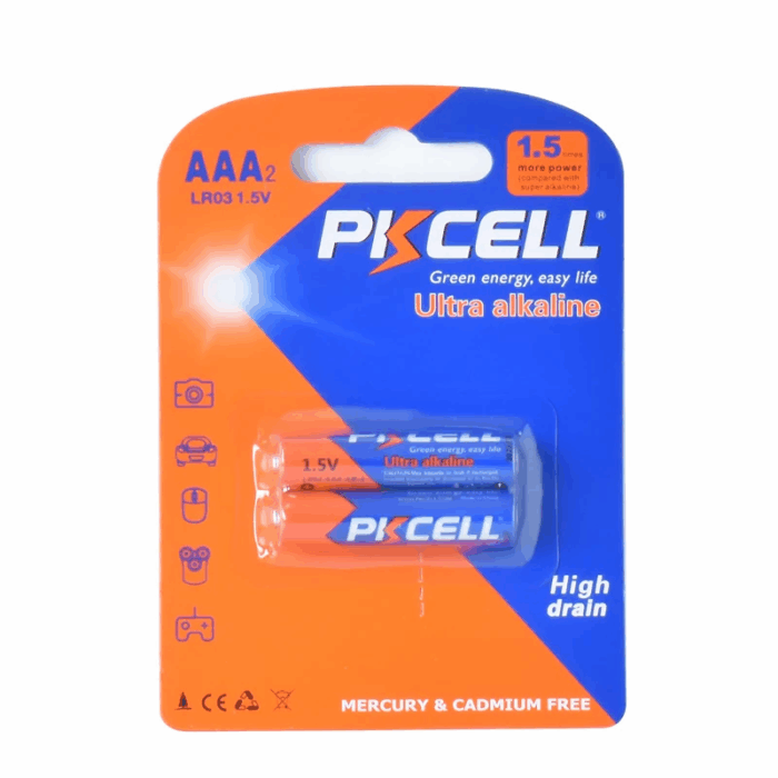 PKCELL 1,5V AAA LR03-2B Ultra Alkaline Batterie Doppelpack – Bild 1