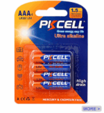 PKCELL 1,5V AAA LR03-4B Ultra Alkaline Batterie Viererpack
