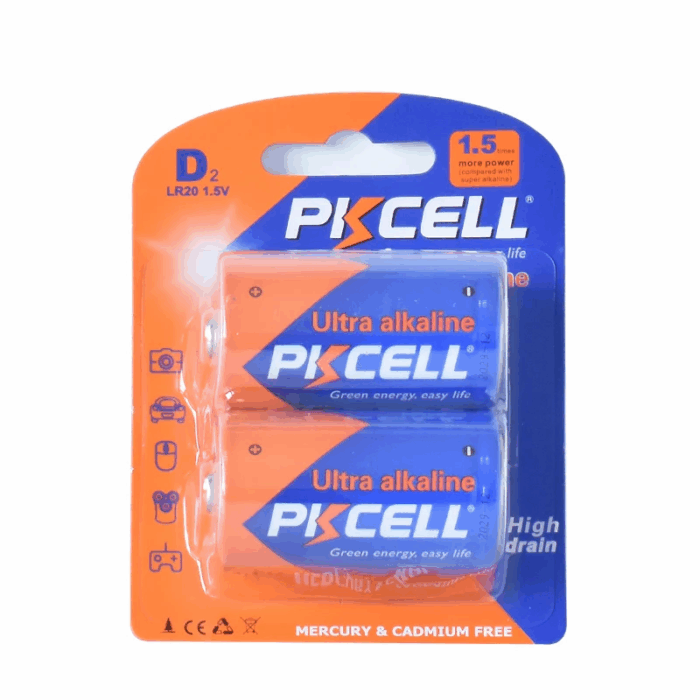 PKCELL 1,5V D LR20-2B Ultra Alkaline Batterie Doppelpack – Bild 3