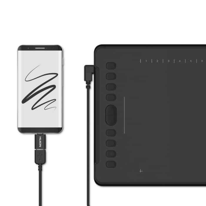 HUION H1161 5080 LPI Touch Strip Art-Zeichentablett zum Spaß mit batterielosem Stift und Stifthalter – Bild 6