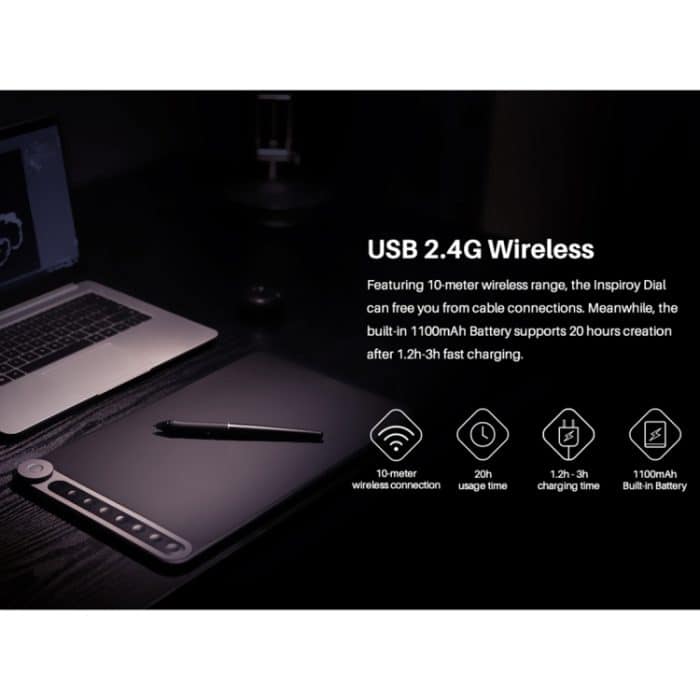 HUION Q620M 5080 LPI Wireless Art Zeichentablett zum Spaß mit batterielosem Stift und Stifthalter – Bild 11
