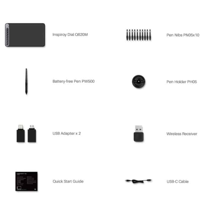 HUION Q620M 5080 LPI Wireless Art Zeichentablett zum Spaß mit batterielosem Stift und Stifthalter – Bild 16