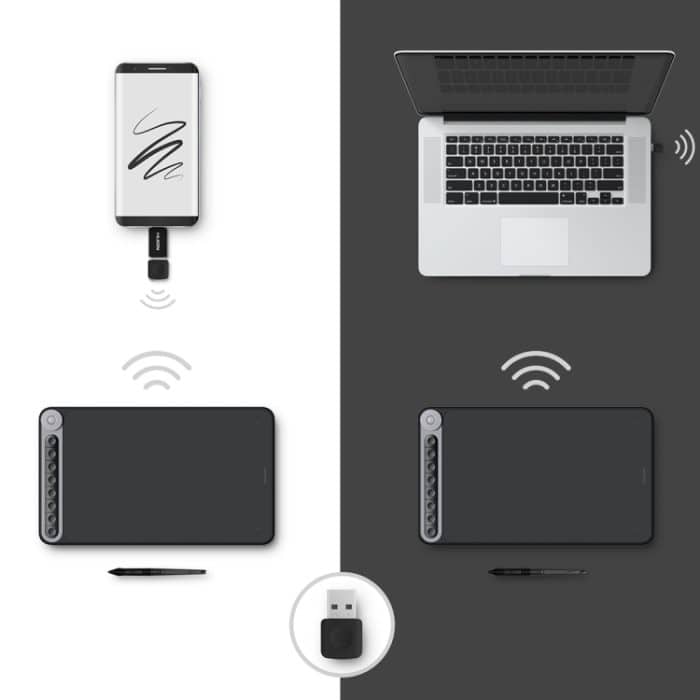 HUION Q620M 5080 LPI Wireless Art Zeichentablett zum Spaß mit batterielosem Stift und Stifthalter – Bild 7