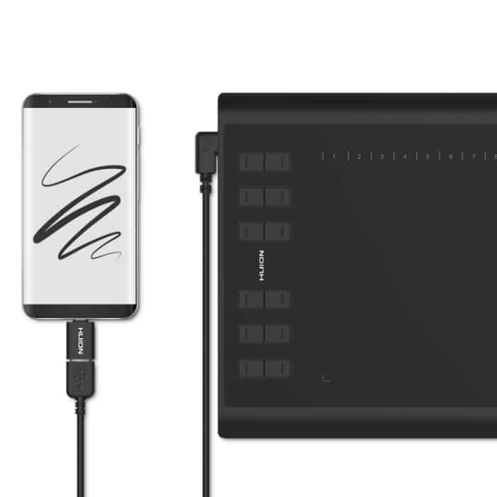 HUION Inspiroy H1060P 5080 LPI 12 Drucktasten Art Drawing Tablet zum Spaß, mit batterielosem Stift und Stifthalter – Bild 7