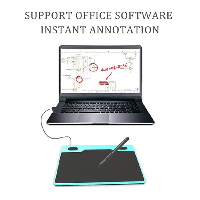 Das 10Moons T503-Zeichentablett kann mit dem Passivstift 8192 an ein Mobiltelefon-Tablet angeschlossen werden – Bild 5