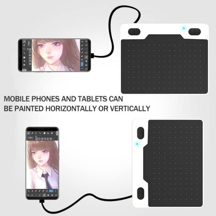 Das 10Moons T503-Zeichentablett kann mit dem Passivstift 8192 an ein Mobiltelefon-Tablet angeschlossen werden – Bild 8