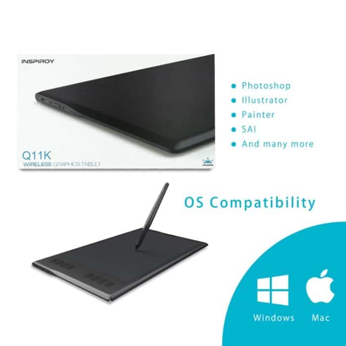 HUION Inspiroy Serie Q11K 5080LPI USB-Grafik-Zeichentablett für Windows / Mac OS mit digitalem Stift – Bild 7