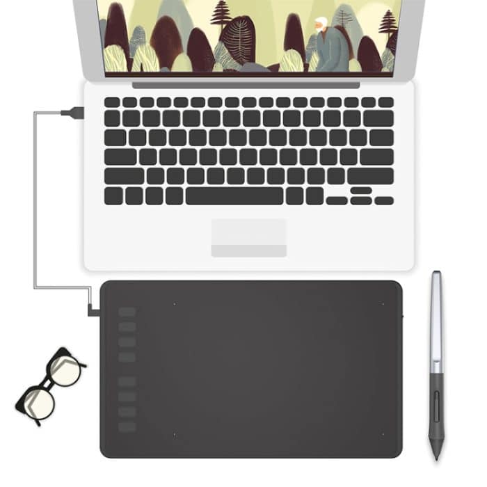 HUION Inspiroy Serie H950P 5080LPI Professionelles USB-Grafik-Grafiktablett für Windows / Mac OS mit batterielosem Stift – Bild 2