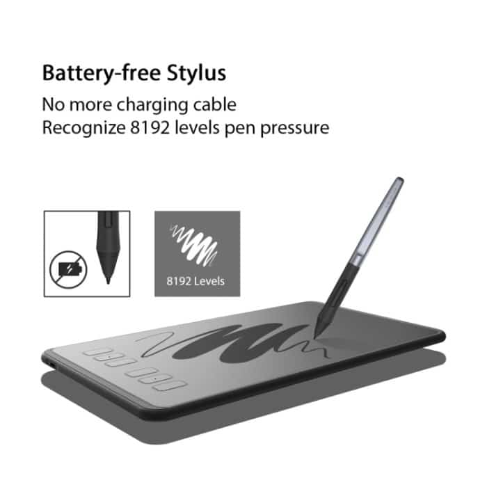 HUION Inspiroy Serie H640P 5080LPI Professionelles USB-Grafik-Grafiktablett für Windows / Mac OS mit batterielosem Stift – Bild 2