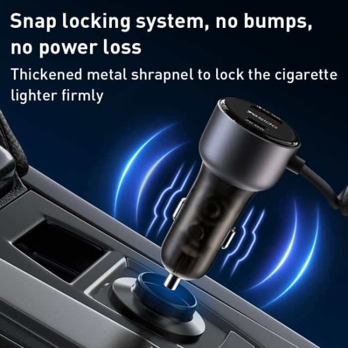 Yesido Y57 50 W PD + QC3.0 Dual-Port-Autoladegerät mit 8-poligem Federdatenkabel – Bild 8