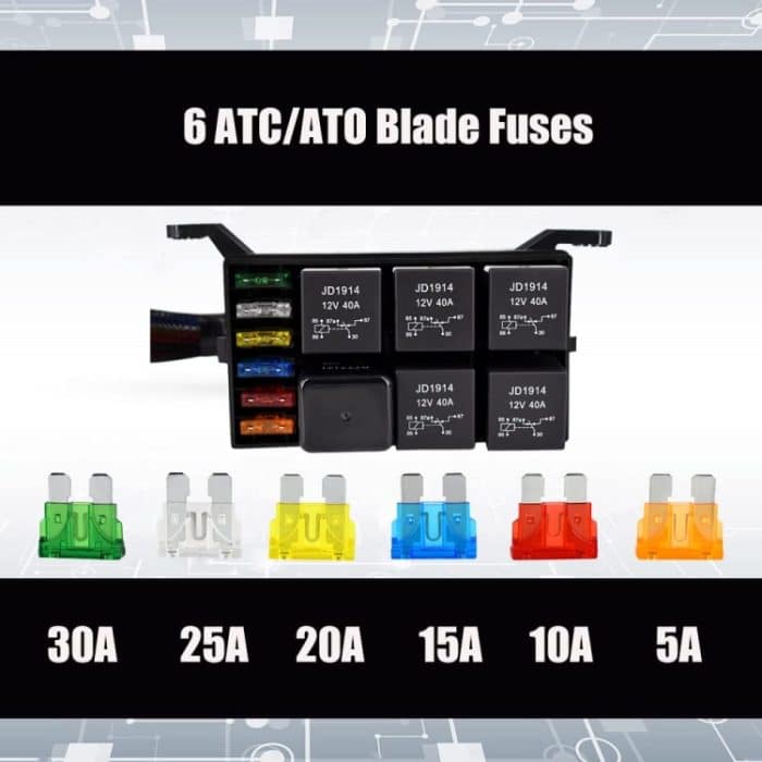 12V 5 Pin Auto 6 Steckplätze Wasserdichter Relais Sicherungskasten mit Kabel – Bild 4