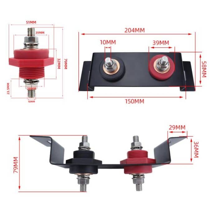 CP-5190 M10 Edelstahl Stud Auto RV Marine Batterie Terminal Starter Batterie Terminal Extender – Bild 6