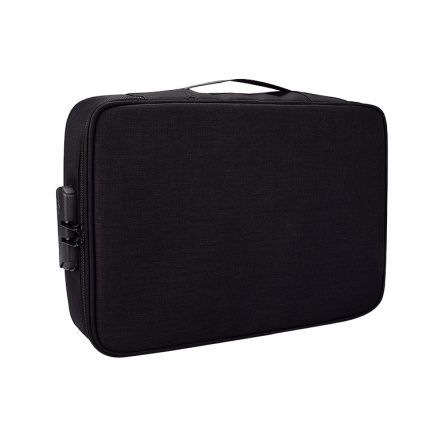 ZJ02 Wasserdichte mehrschichtige Dokumentenaufbewahrungstasche aus Polyester, Laptoptasche für Laptops aller Größen, mit Passwortsperre