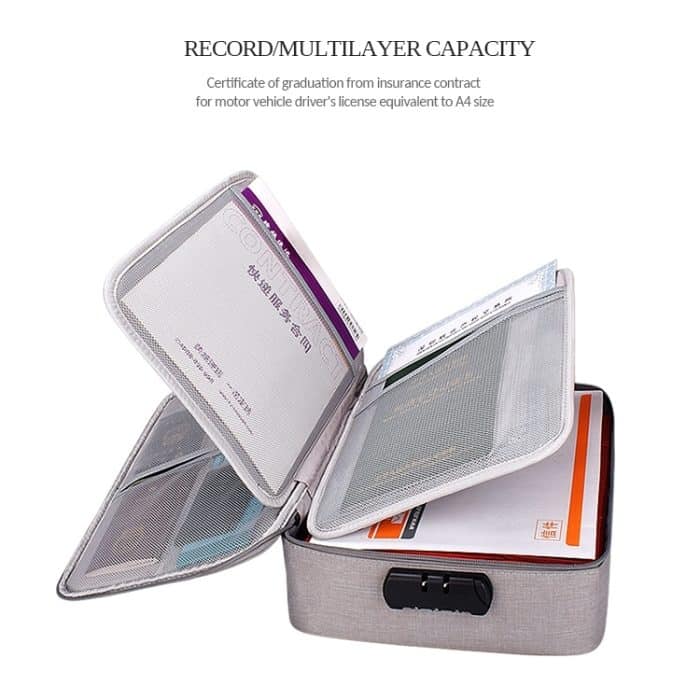 ZJ02 Wasserdichte mehrschichtige Dokumentenaufbewahrungstasche aus Polyester, Laptoptasche für Laptops aller Größen, mit Passwortsperre – Bild 4