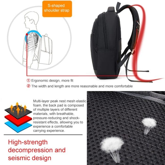 cxs-610 Multifunktionaler Oxford-Stoff-Laptoptaschen-Rucksack – Bild 5