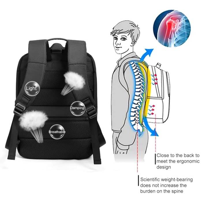 cxs-618 Multifunktionaler Oxford-Laptoptaschen-Rucksack – Bild 4