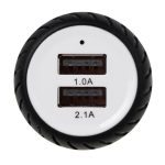 Mini Wheels Design 5V 1.0A + 2.1A Doppel-USB-Universal-Schnellladegerät für Telefone / Tablets (Weiß + Schwarz) – Bild 4