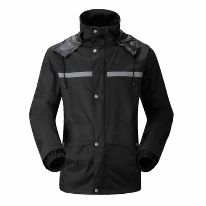 Langlebige reflektierende Motorrad Split Regenmantelhose Fahrrad fahren Elektrofahrrad Winddicht Wasserdicht Regenbekleidung für Erwachsene, Größe: 2XL (Schwarz) – Bild 2