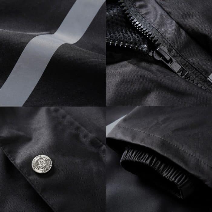 Durable Reflective Motorrad Split Raincoat Hosen Reitfahrrad elektrisches Fahrrad windundurchlässige wasserdicht Regen-Bekleidung für Erwachsene, Größe: 3XL (Fluorescent Yellow) – Bild 4