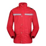 Langlebige reflektierende Motorrad Split Regenmantelhose Fahrrad fahren Elektrofahrrad Winddicht Wasserdicht Regenbekleidung für Erwachsene, Größe: 4XL (Rot) – Bild 2