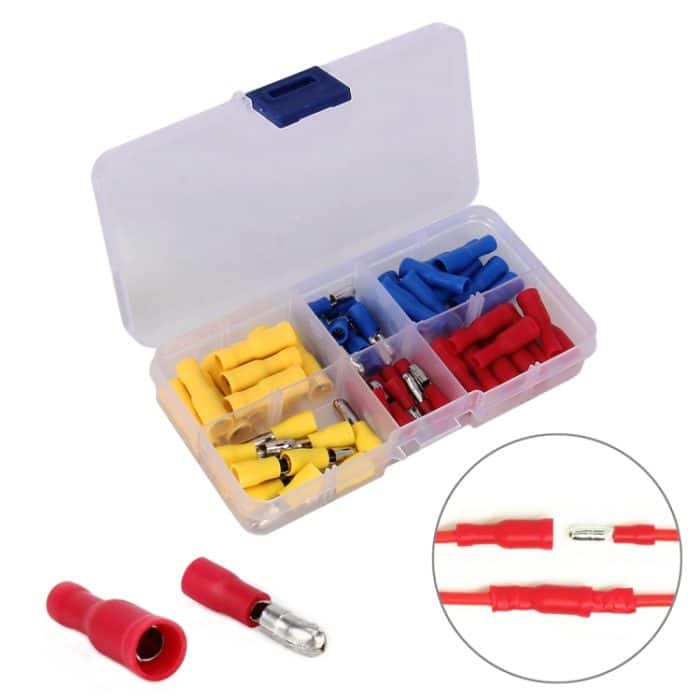 CMS4504.jpg 60 in 1 Mixed Cold Press Elektrisch isolierte Anschlüsse Bullet Solderless Crimp Connectors Kit – Bild 1
